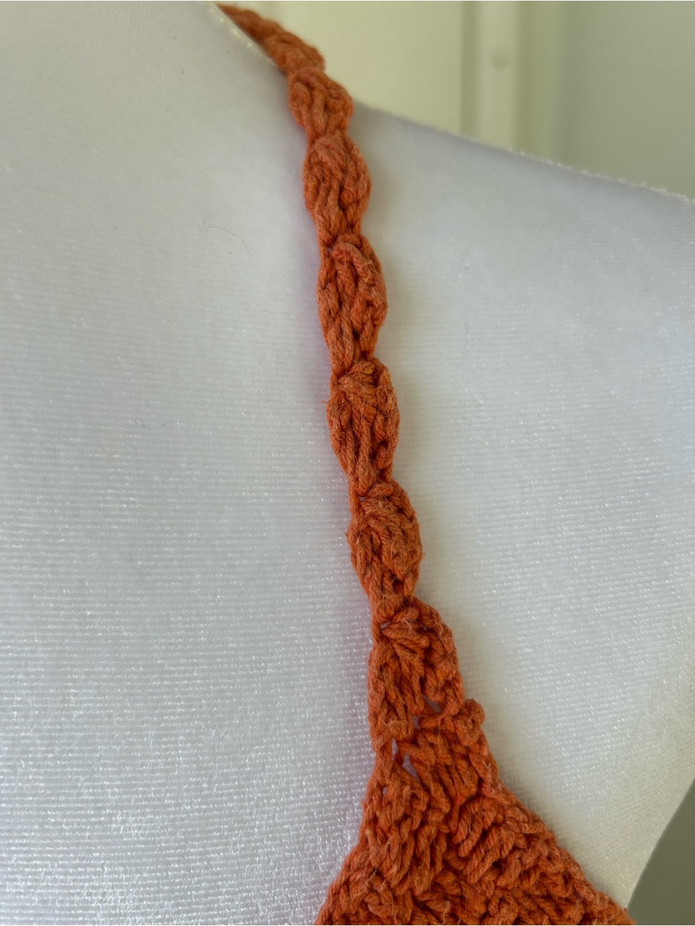 Y2K Burnt Orange Crochet Halter Top Boho Festival - Picture 8 of 8